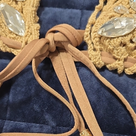 Gold Embellished Bikini Set - Picture 6 of 17